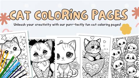 kawaii cat coloring page printable adult colouring sheet kids