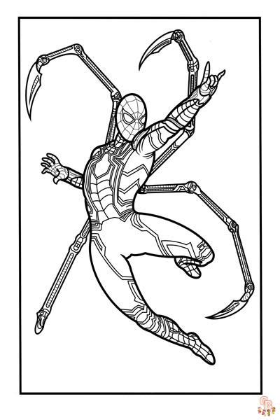 epic adventures  iron spider  infinity war coloring pages