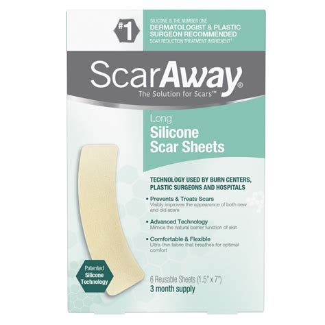 scaraway professional grade silicone scar treatment sheets full dr