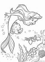 Coloring Pages Mermaid Little Under Sea Coloring4free Related Posts sketch template