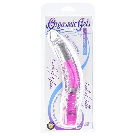 orgasmic gels bendable sensation vibe clear and pink