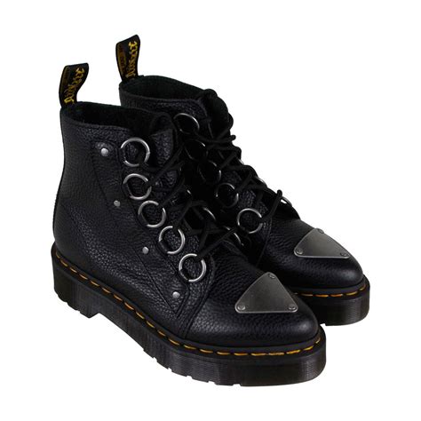 dr martens farylle  womens black leather casual dress boots ruze shoes