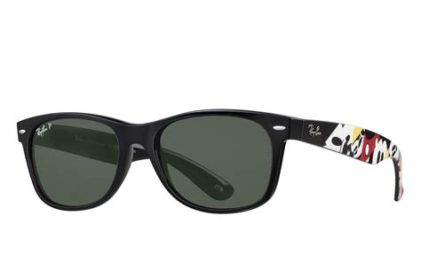 Ray Ban Rb2132 Mickey J19 Rb2132 Black Nylon Green Polarized Lenses