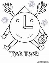 Coloring Tick Tock Template sketch template