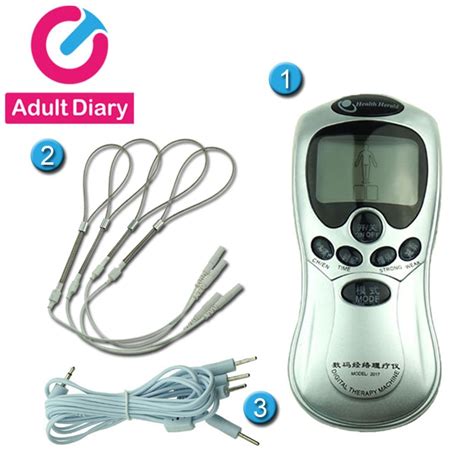 adult diary enhance power electro shock massager host with penis rings