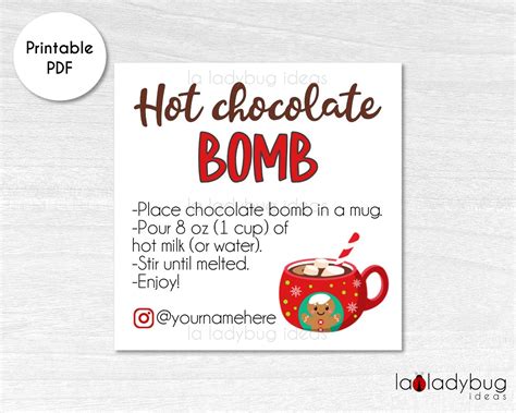 hot chocolate bomb instructions printable  printable word searches