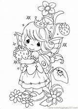 Coloring Precious Moments Pages Fairy Cute Fruit Strawberry Printable Color Strawberries Para Colorear Dibujos Kids Girl Coloringpages101 Fairies Digi Children sketch template