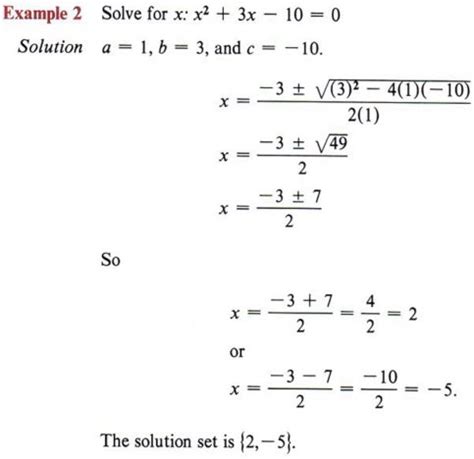 quadratic equation formula  question examples