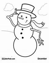 Snowman Colouring sketch template