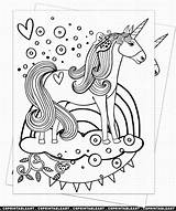 Unicorns Rainbows sketch template