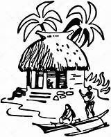 Tiki Hut Illustration Coloring African Clipart Illustrations Vector Dreamstime Template Hawaii Pages Hawaiian Mask Tribal Vectors sketch template