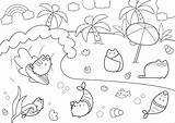 Pusheen Kolorowanka Colorare Kolorowanki Disegni Kawaii Wasserwelten Plage Erwachsene Malbuch Sushi Mondes Aquatiques Adulti Acuaticos Colouring Urodziny Gifyagusi Plaży Mundos sketch template