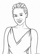 Miley Cyrus Coloring Pages Celebrity Printable Drawing Print Pop Color Book Paper Stars sketch template