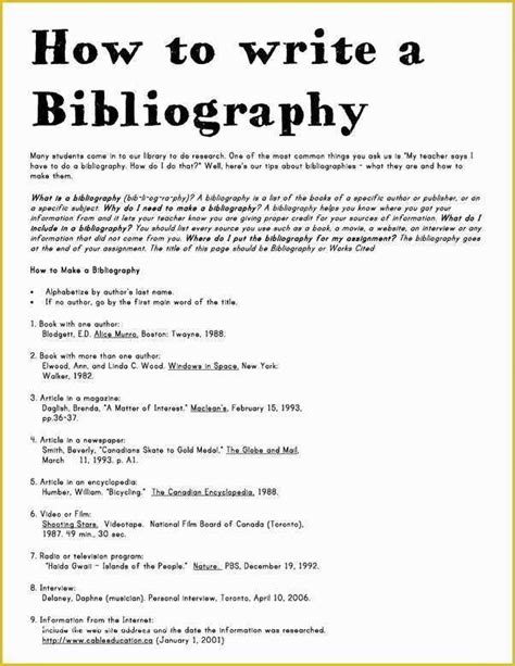 bibliography template    annotated bibliography templates  sample