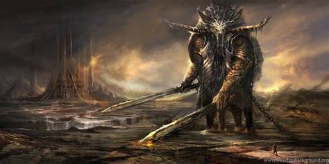 huge monster with swords wallpapers desktop background