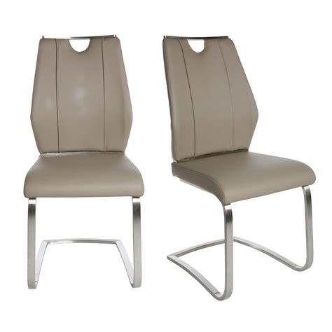 Set Of Two Beige Faux Leather Cantilever Chairs In 2022 Side Chairs
