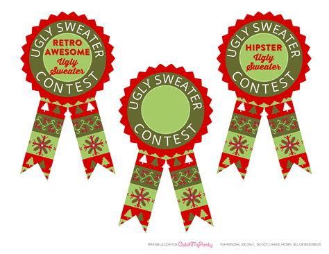 ugly sweater party printables catch  party