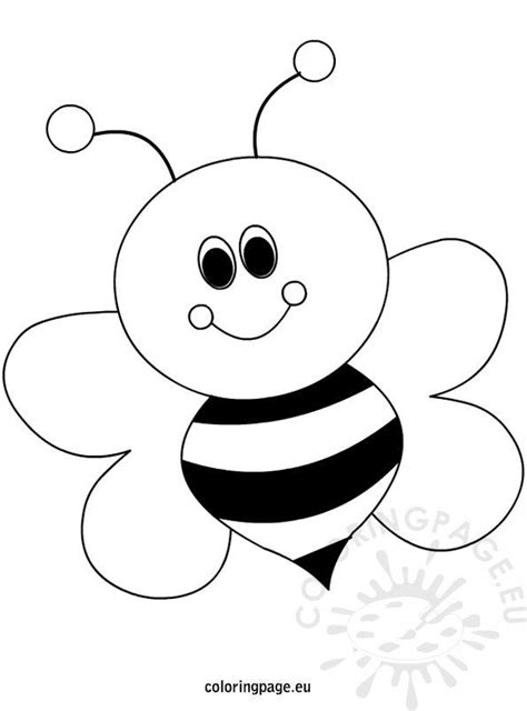 happy  bee cartoon coloring page