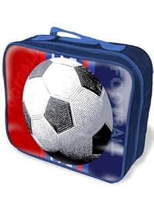 football rectangular insulated lunch box bag amazoncouk toys games