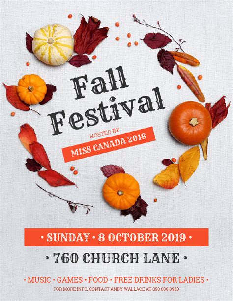 church fall festival flyer template printable templates