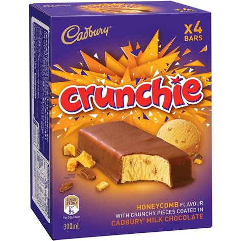cadbury crunchie bars 4 pack woolworths