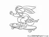 Coloring Easter Skateboard Pages Hare Sheet Title sketch template