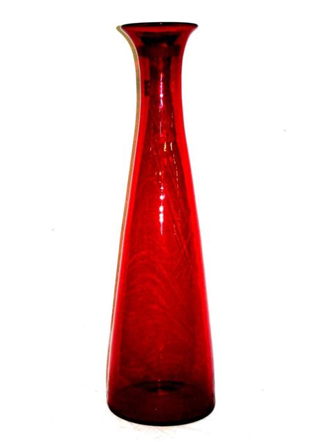 75g Red Blenko Tall Form Floor Vase Jul 02 2011 Martin Auction Co