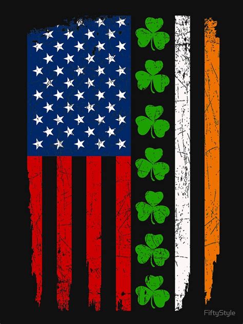 Irish American Flag Shamrock St Patrick S Day T Shirt