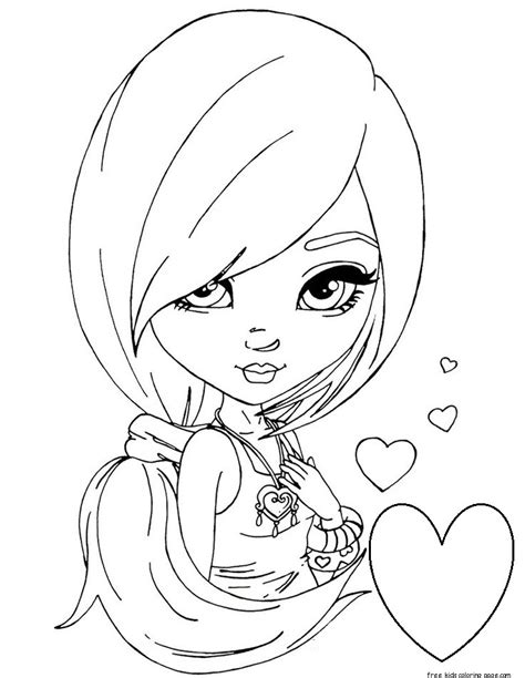 girls makeup coloring pages teenage girl easy  printable