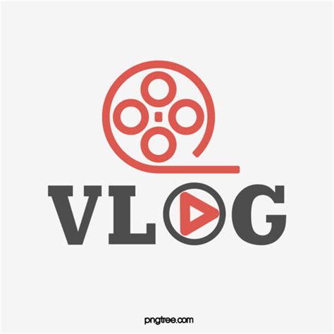 vlog film simple creative design logo badge video blog vlog film png