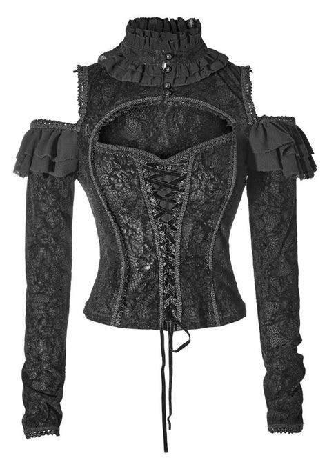 gothic mittelalter blusentop melisandre steampunk corset top