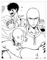 Punch Man Coloring Pages Children Kids Color Printable Anime Print Justcolor sketch template
