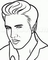 Elvis Drawing Draw Presley Drawings Step Coloring Pages Outline Painting Easy Pop Cartoon Face Dragoart Tutorials Wedding Cake Kids Card sketch template