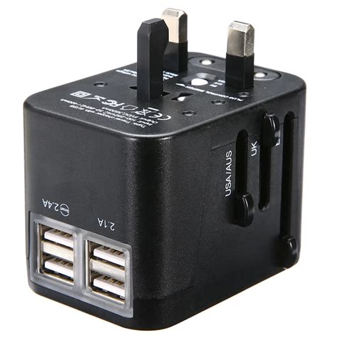 ukuseuau plug universal international plug adapters black  usb port