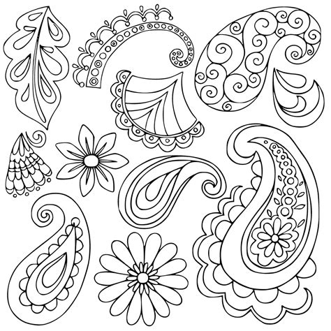 easy paisley coloring pages  getdrawings