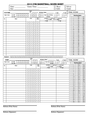 basketball score sheet forms  templates fillable printable