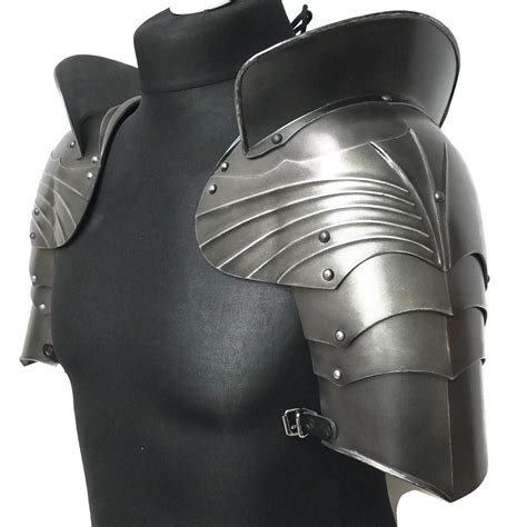 larp armor gothic fluted pauldrons