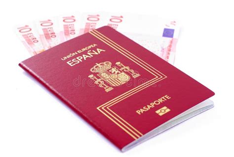 spanish passport stock photo image  visa euro paper