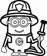Coloring Fireman Minions Pages Firefighter Sam Printable Fire Minion Color Sheets Print Book Fighter Kids Firemen Wecoloringpage Helmet Cartoon Books sketch template