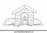 Kennel Dog Colouring Coloring Kids Pets Dogs sketch template
