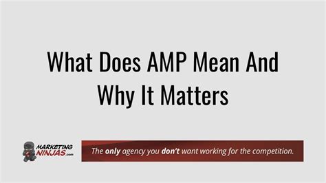 What Does Amp Mean And Why It Matters Youtube