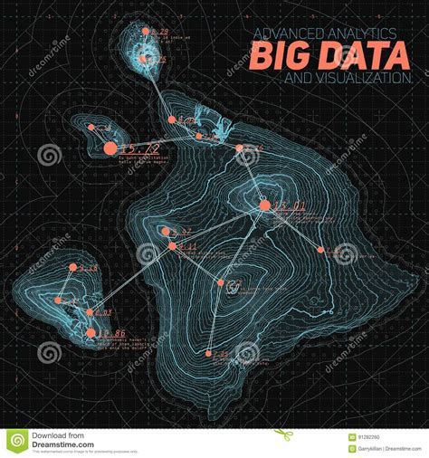visualisatie van terrein de grote gegevens futuristische infographic kaart complexe