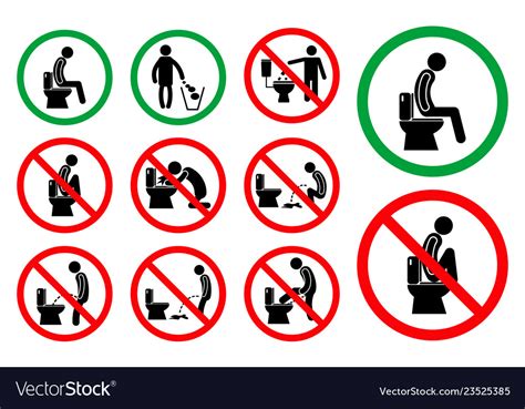 set toilet hygiene sign royalty free vector image
