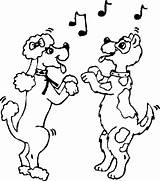 Dogs Dancing Coloring Pages Animals sketch template
