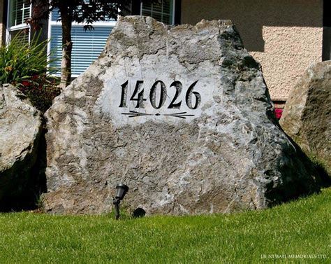address boulder house signs engraved landscape boulders jb newall