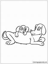Baby Coloring Mom Puppy Dog Pages Worksheet Color Cursive Favorites Coloringpagesonly sketch template