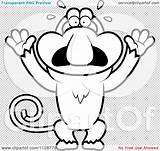 Proboscis Monkey Coloring Scared Outlined Designlooter Clipart Vector Cartoon  Has sketch template