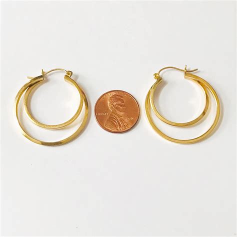 gold double hoop earrings