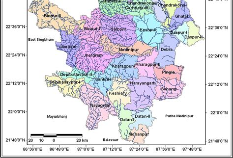 Location Map Of Paschim Medinipur District West Bengal