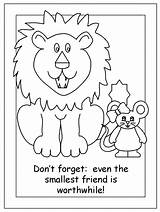 Lion Mouse Coloring Pages Activities Templates Template Kids Kindergarten Craft Printable Nursery Library Mice Crafts Puppet Cartoon Getdrawings Sketch Fables sketch template